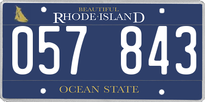 RI license plate 057843