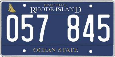 RI license plate 057845