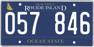 RI license plate 057846