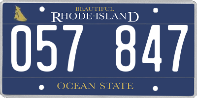 RI license plate 057847