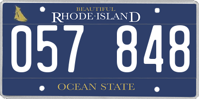 RI license plate 057848