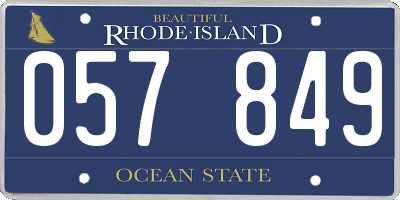 RI license plate 057849