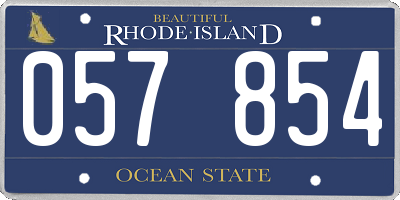 RI license plate 057854