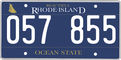 RI license plate 057855