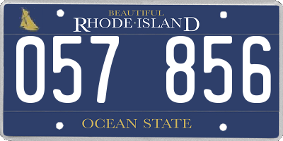 RI license plate 057856