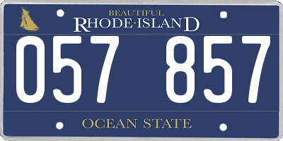RI license plate 057857