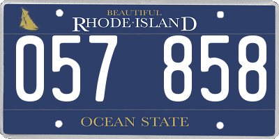 RI license plate 057858