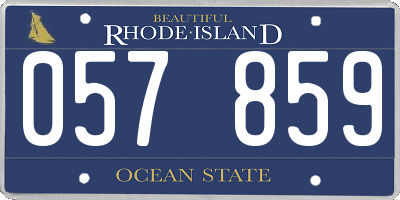 RI license plate 057859