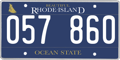 RI license plate 057860