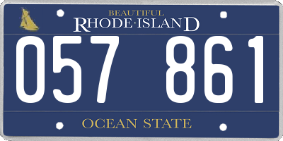 RI license plate 057861