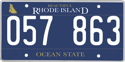 RI license plate 057863
