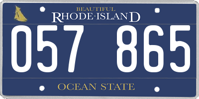 RI license plate 057865