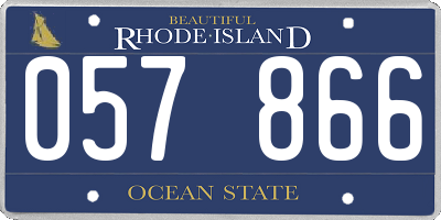 RI license plate 057866