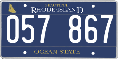 RI license plate 057867