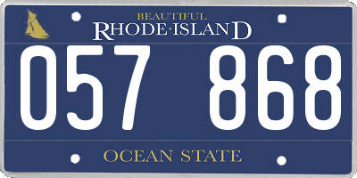 RI license plate 057868