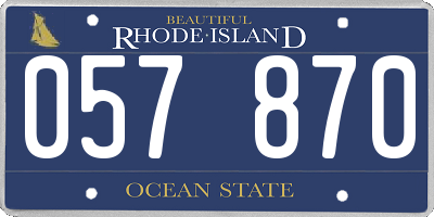RI license plate 057870