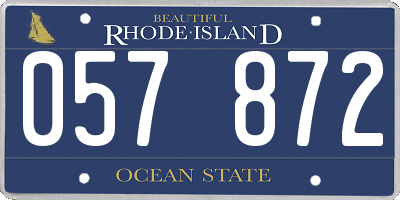 RI license plate 057872