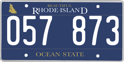 RI license plate 057873