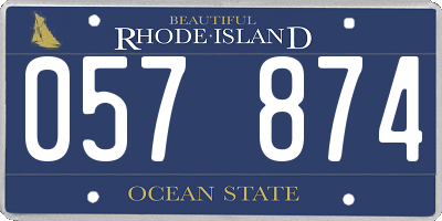 RI license plate 057874