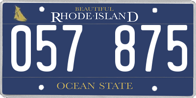RI license plate 057875