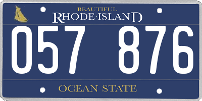 RI license plate 057876