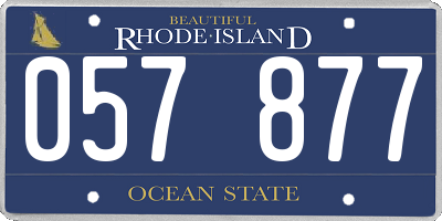 RI license plate 057877