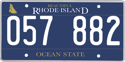 RI license plate 057882