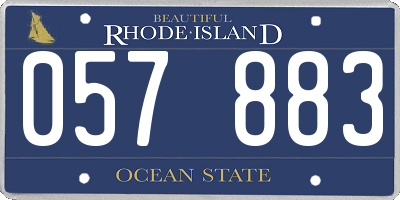 RI license plate 057883