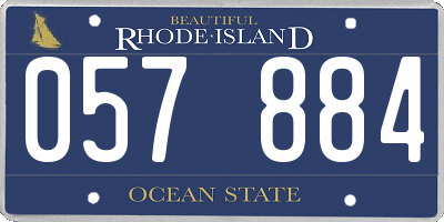 RI license plate 057884