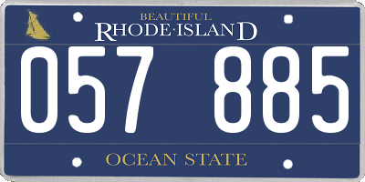 RI license plate 057885