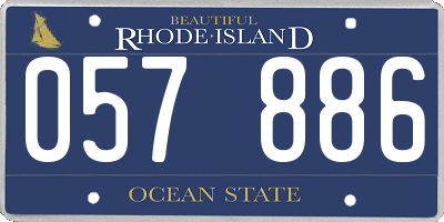 RI license plate 057886