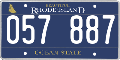 RI license plate 057887