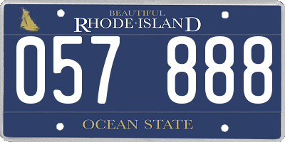 RI license plate 057888