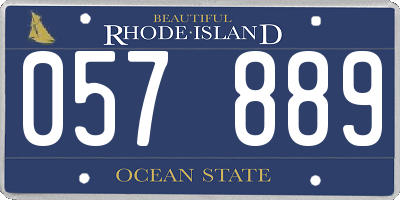 RI license plate 057889