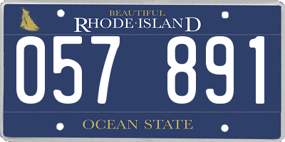 RI license plate 057891