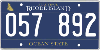 RI license plate 057892