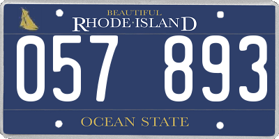 RI license plate 057893