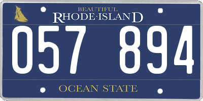 RI license plate 057894