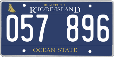 RI license plate 057896