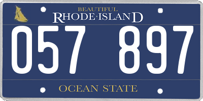 RI license plate 057897