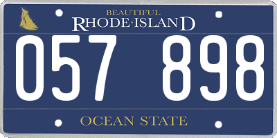 RI license plate 057898