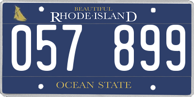 RI license plate 057899