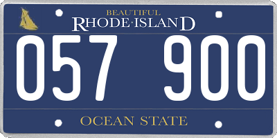 RI license plate 057900