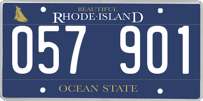 RI license plate 057901