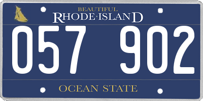 RI license plate 057902