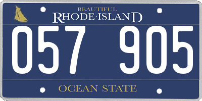 RI license plate 057905
