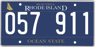 RI license plate 057911
