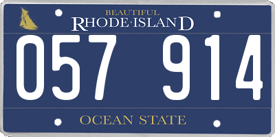 RI license plate 057914