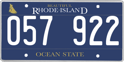 RI license plate 057922