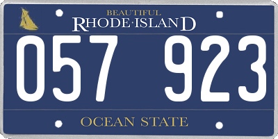 RI license plate 057923